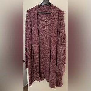 Barefoot Dreams CozyChic Lite Montecito Cardigan.  Heathered Plum. ‎ Size 3X